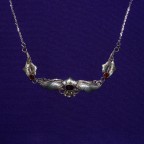 Vintage Look Garnet Silver Necklace